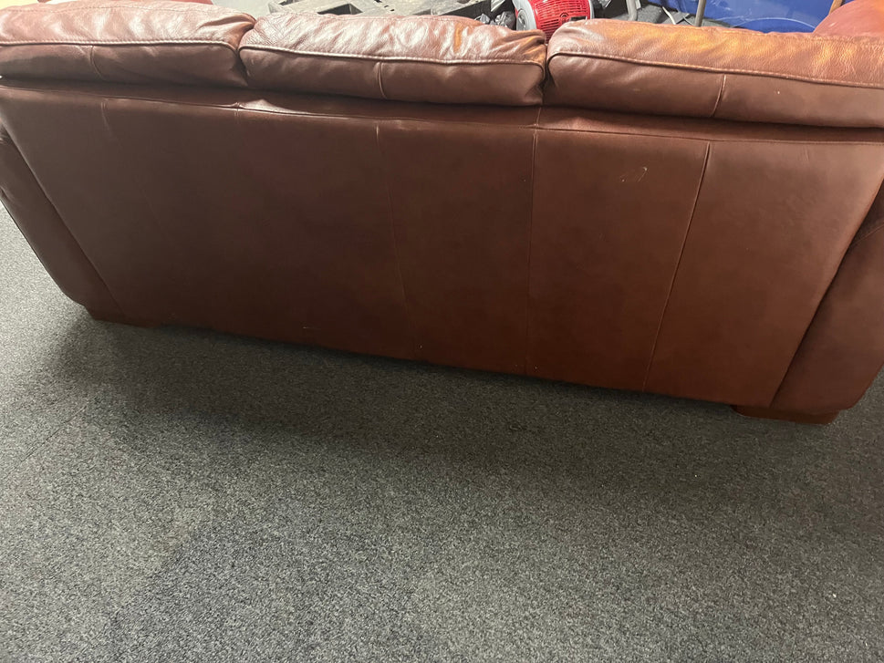 3 seater Italsofa dark brown leather sofa 2225