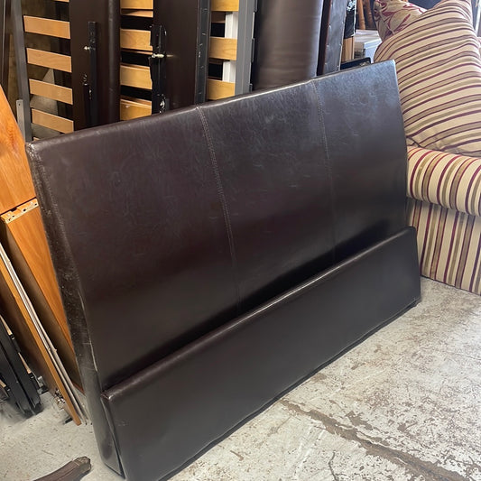 4ft 6 black leather bed frame
