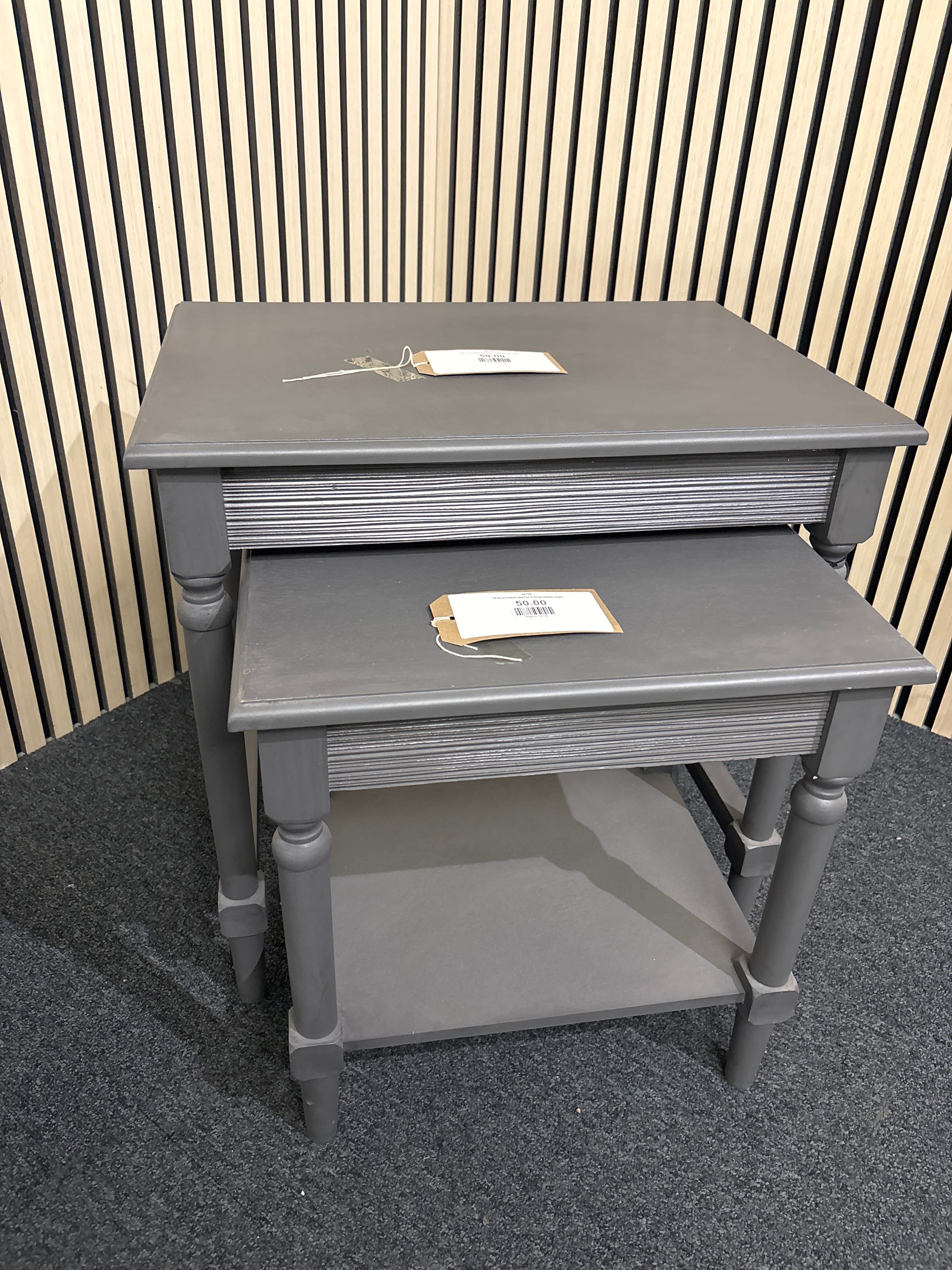 Grey painted nest of 2 lamp tables 3325