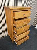 Switch Solid oak 5 drawer tallboy (H 129 x W 68 x D 48 cm) 1126 3 image