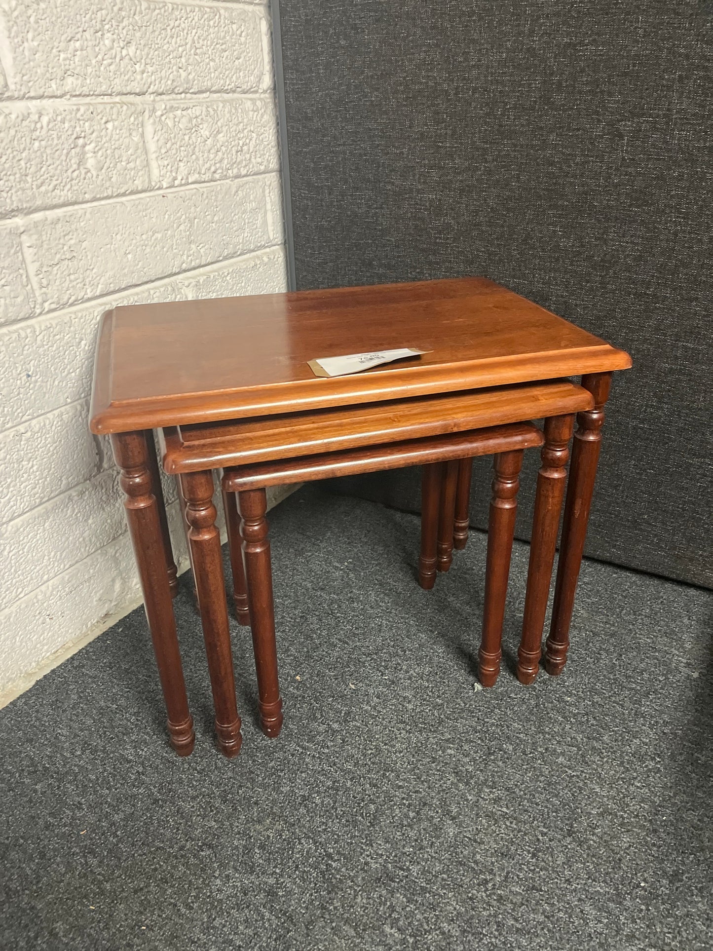 Stained wood nest of tables  1225