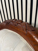 Switch Ornate high back Cream fabric carved wingback armchair 43788 3 image