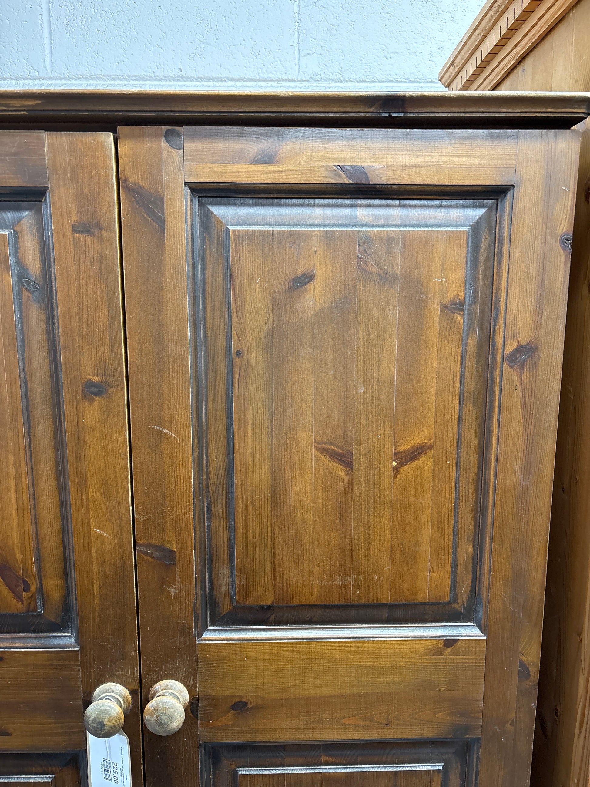 Solid pine 2 door 2 drawer wardrobe (H 1840 x W 950 x D 600 mm) 1225