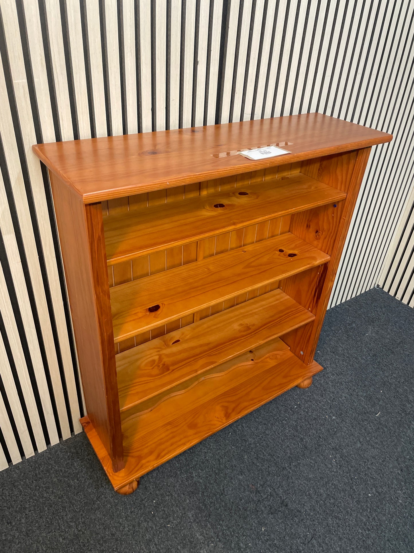 Natural pine low open bookcase (H 100 x W 80 x D 30 cm) 2425