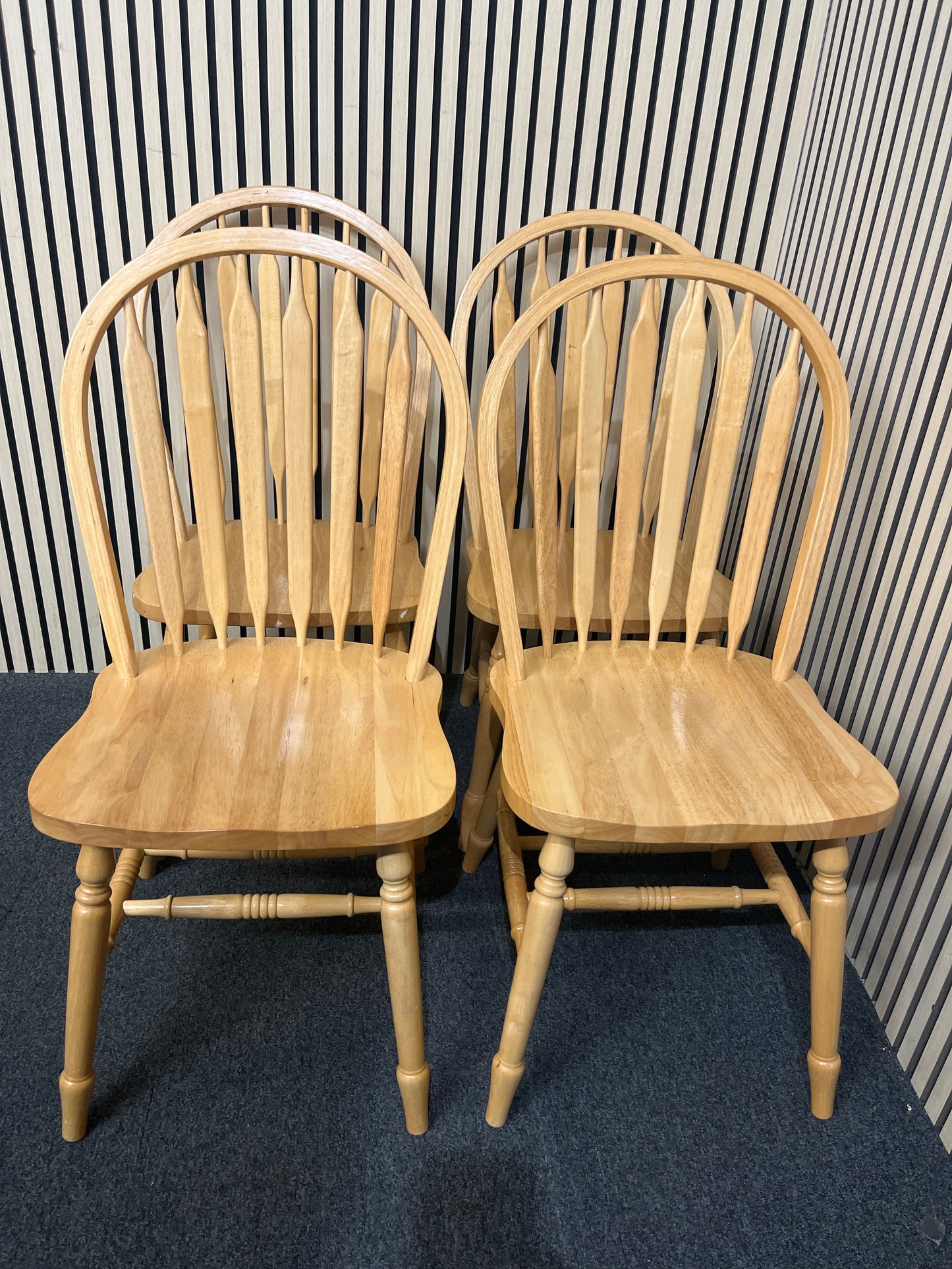 Solid high back rubber wood kitchen chairs (SET OF 4) 3325