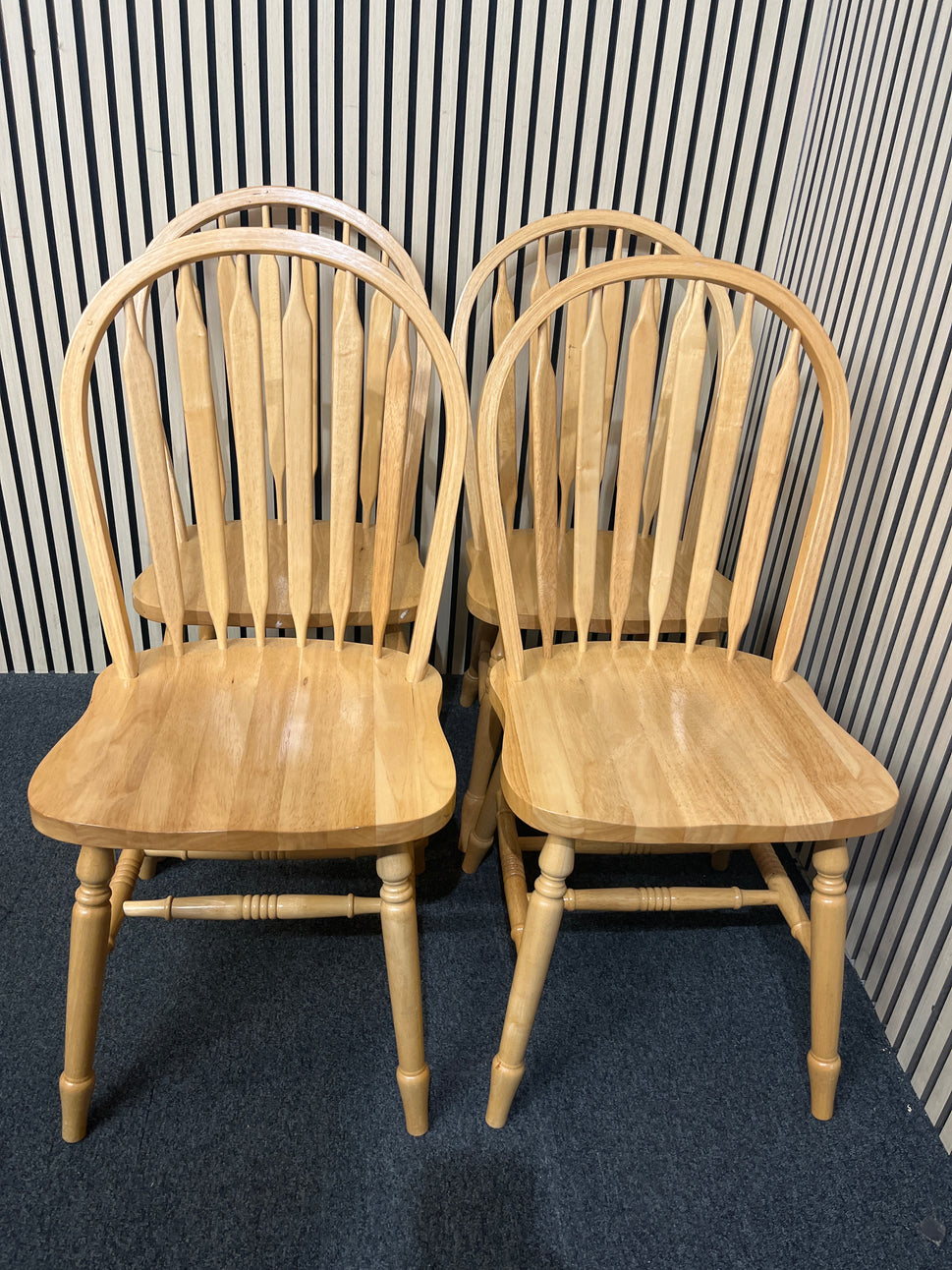 Solid high back rubber wood kitchen chairs (SET OF 4) 3325