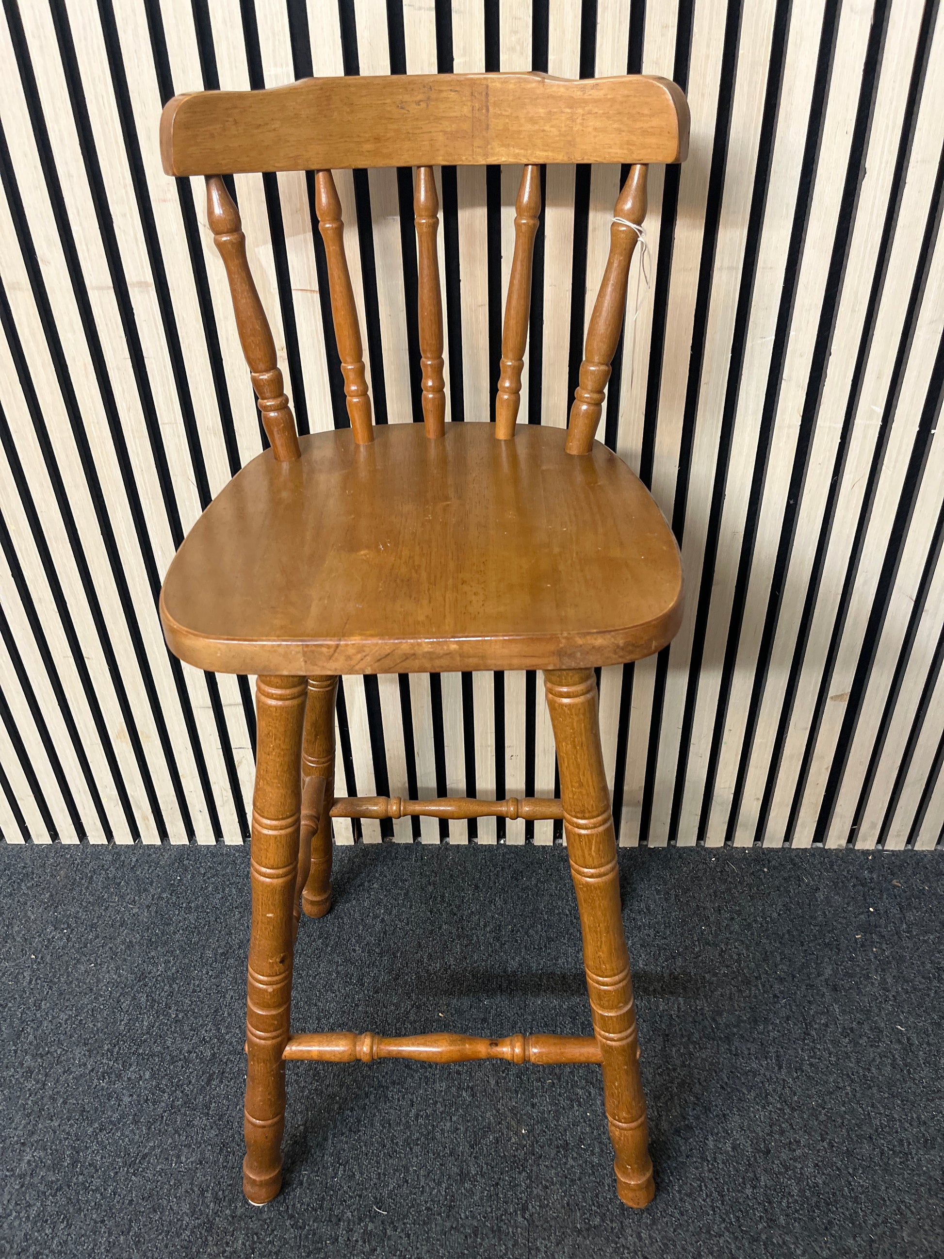 Tall solid wood bar stool circular top  43594