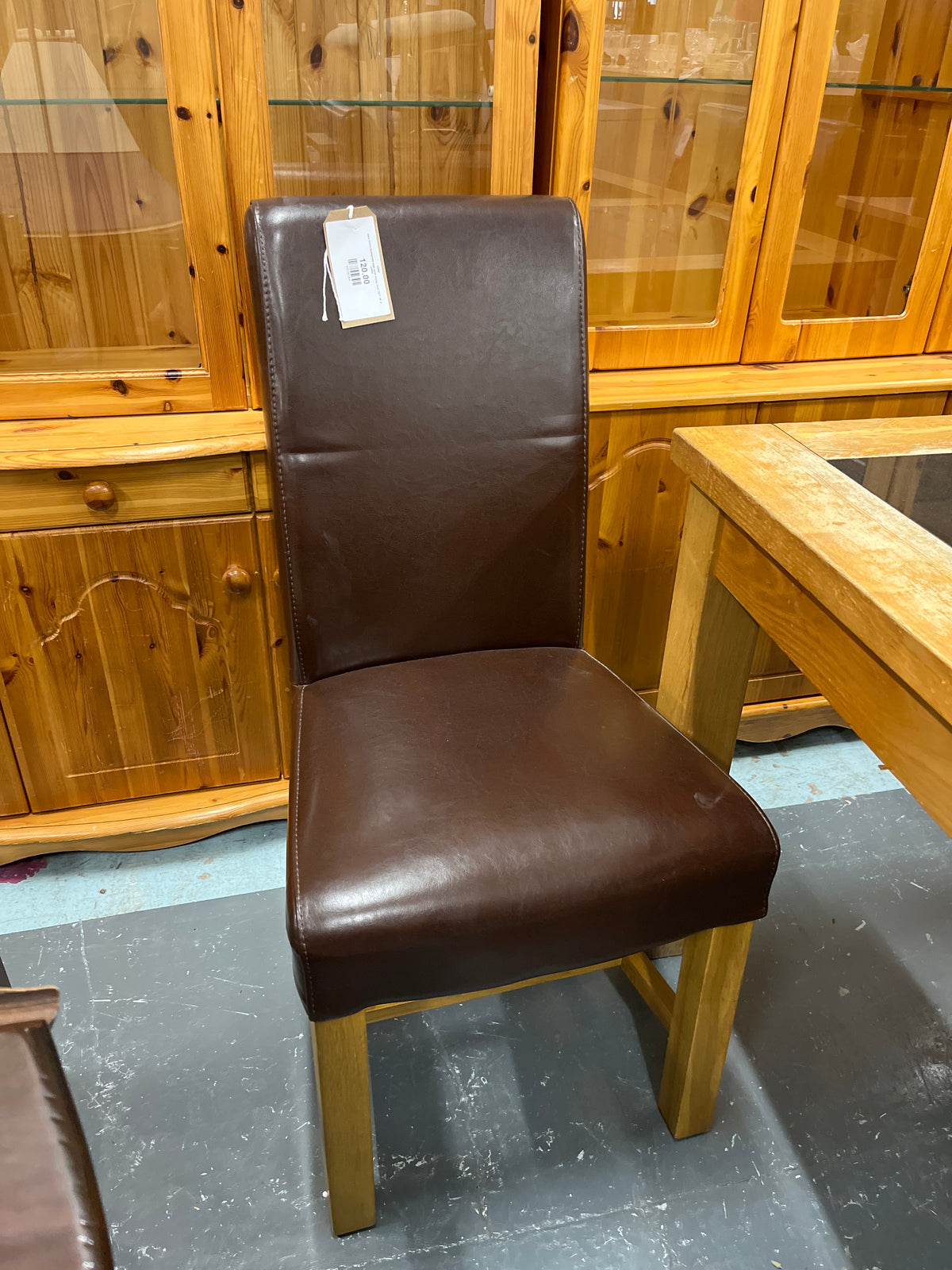 Dark brown leatherette high back dining chair (SET OF 4) 43995
