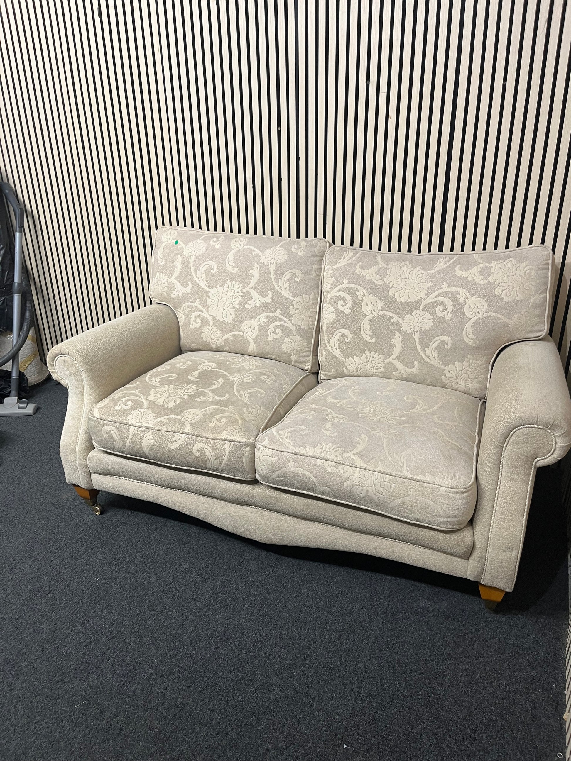 Floral cream fabric 2 seater sofa  44019