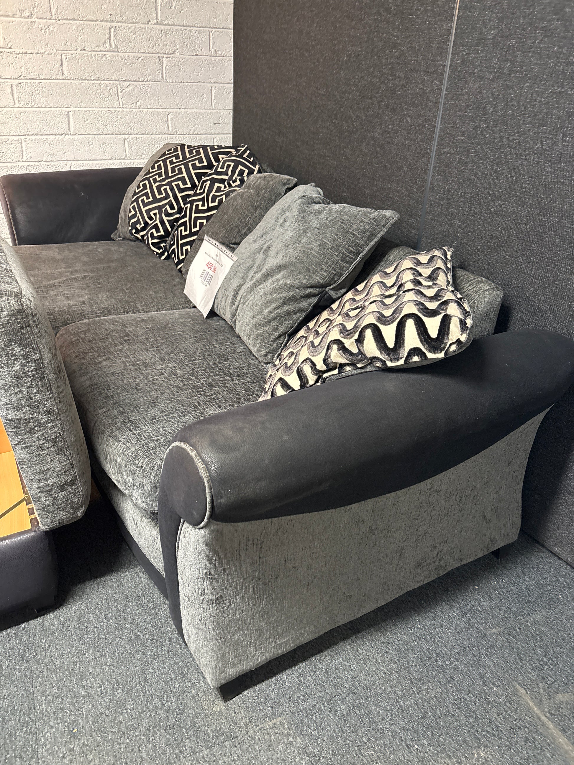 mixed Black fabric Corner sofa suite  2225