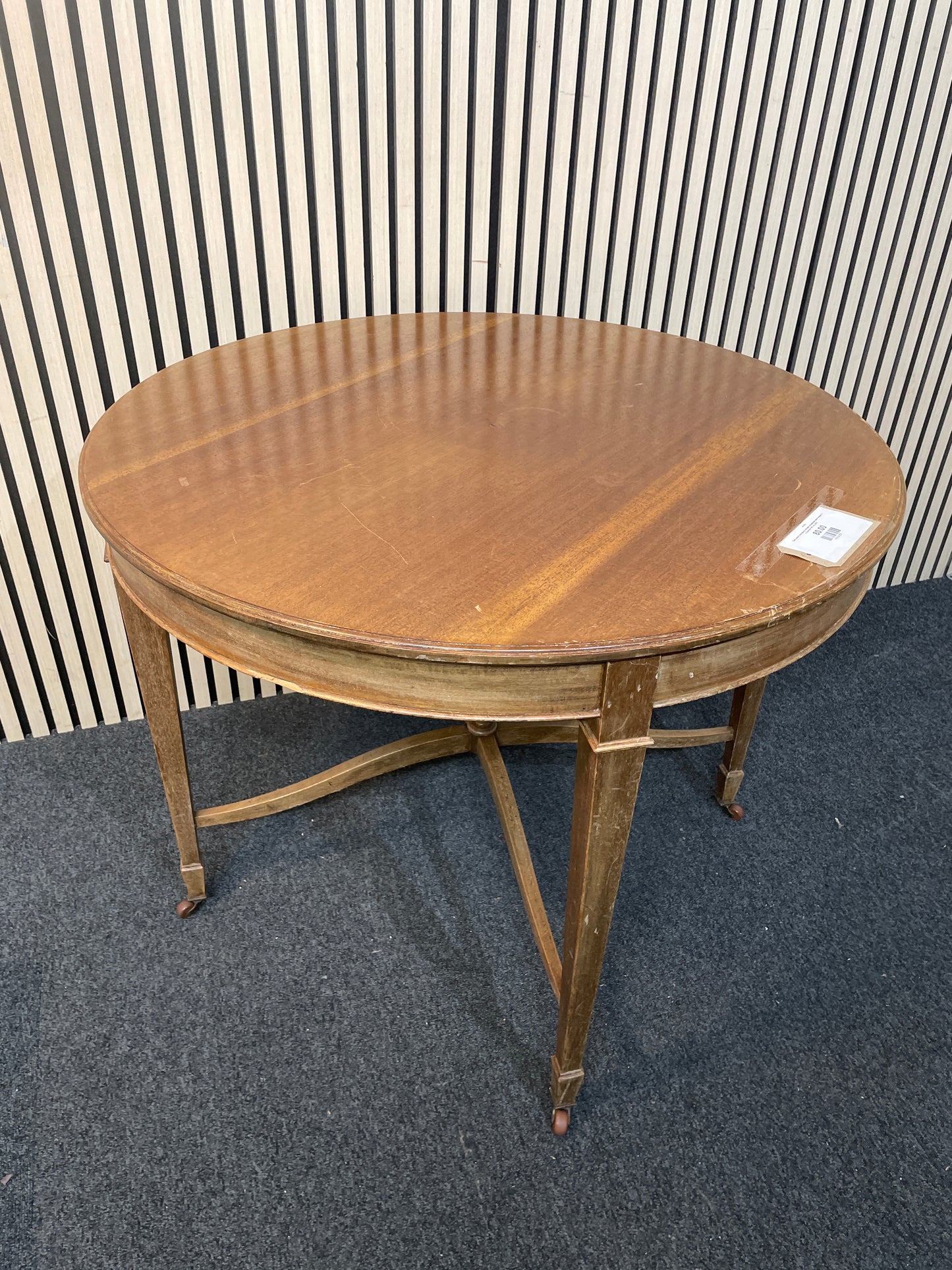 Dark wood mahogany circular occasional table (Height 71 x Diameter 90 cm) 2425