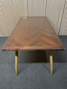 Large rectangular dark wood dining table with gold metal legs (L 180 x W 90 cm)  44578