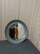 Circular wall mirror with a deep grey and gold frame, diameter 89 cm  44697