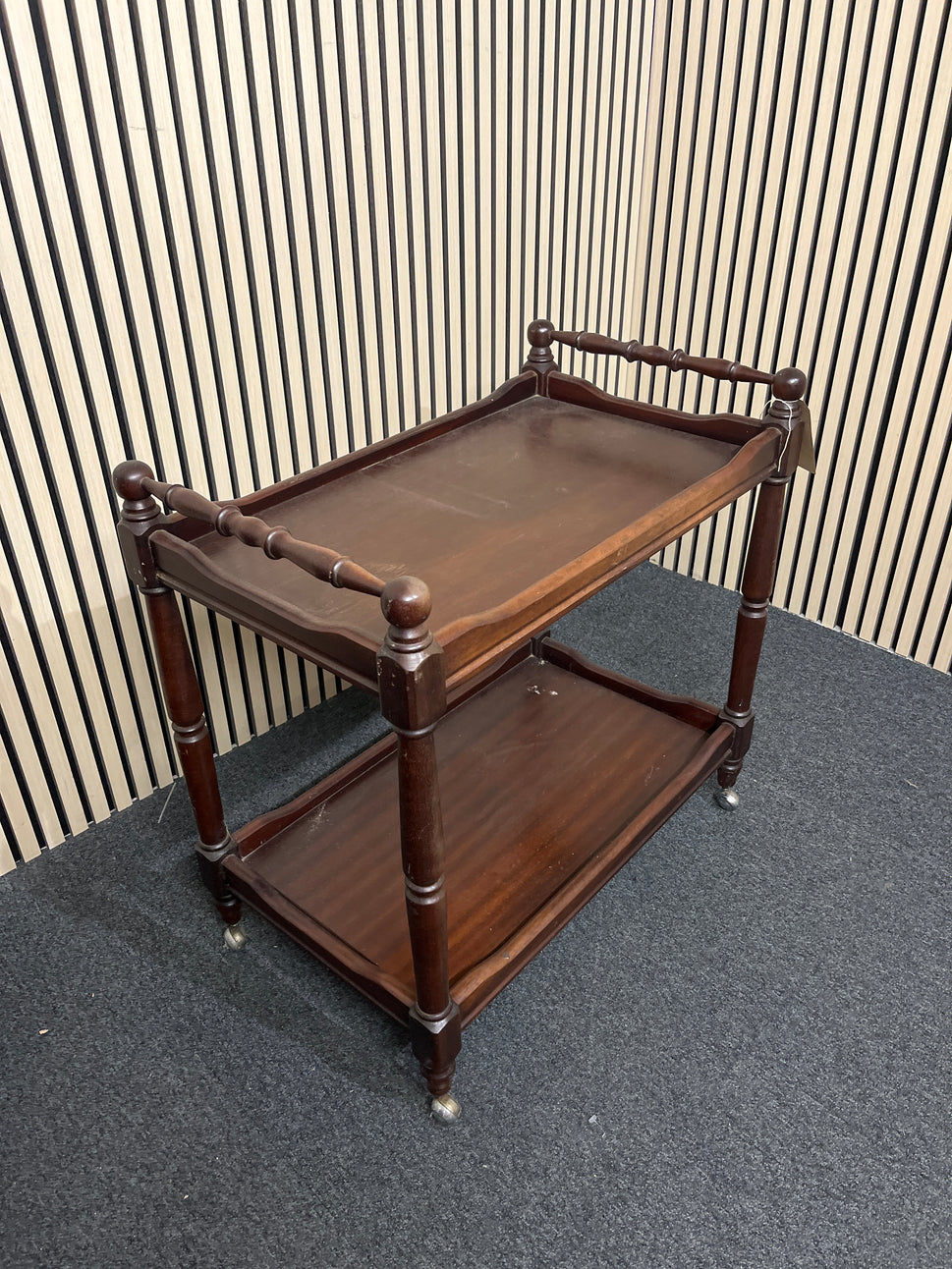 Mahogany stained dumb waiter on castors 3325