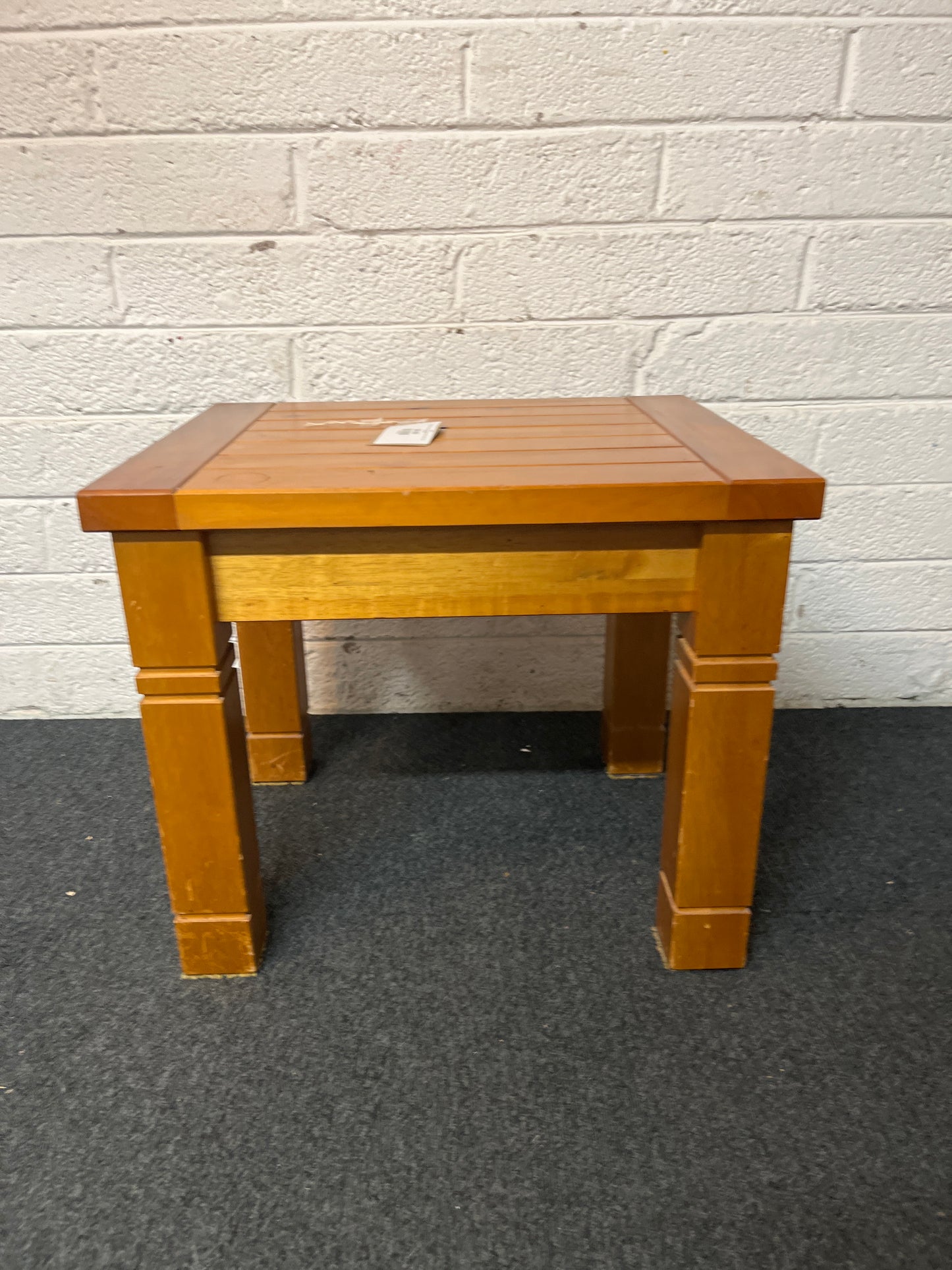 Small natural pine square lamp table (H 50 x W 50 x D 30 cm) 3225