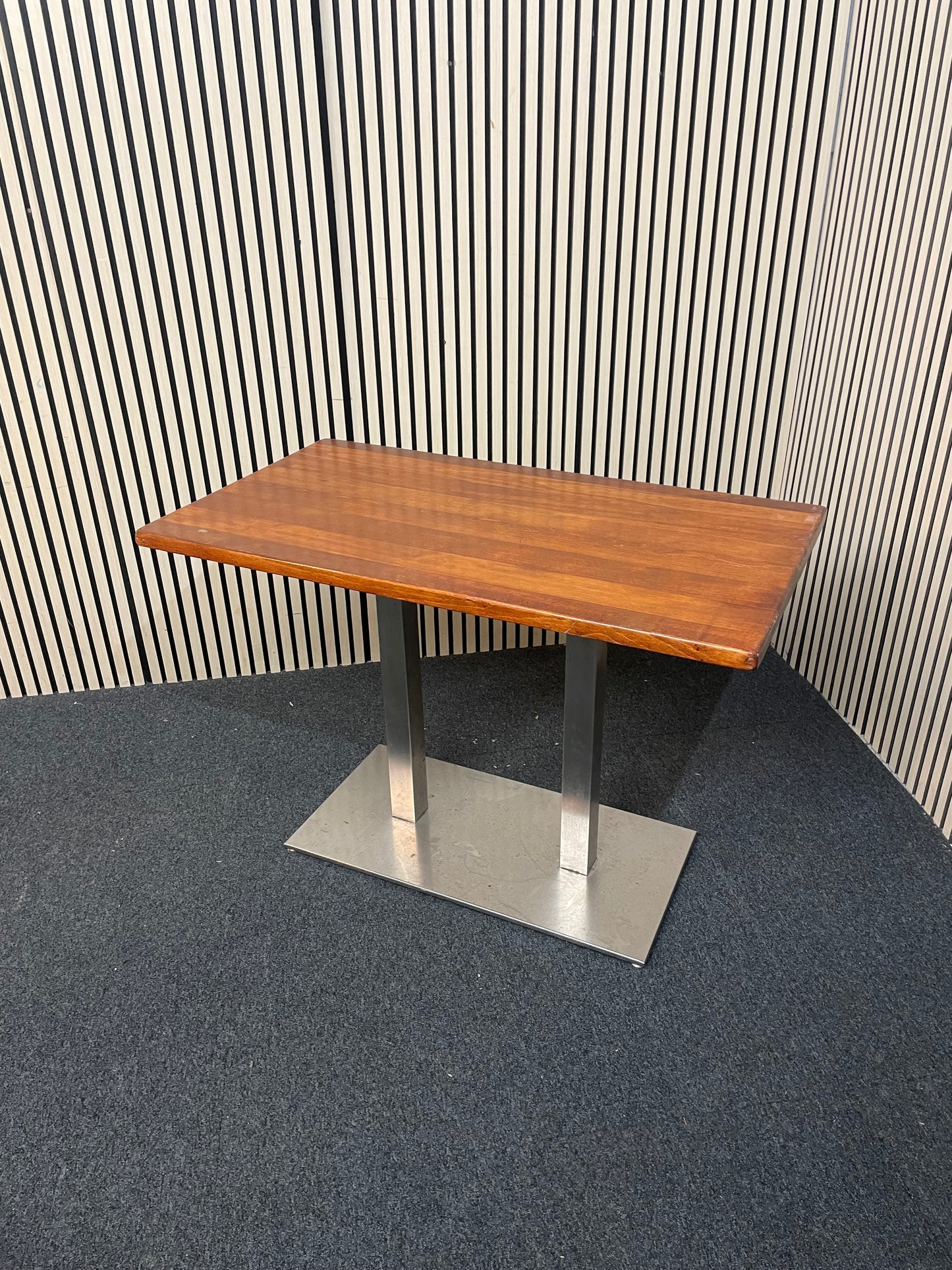 Low double metal base - solid wood top 110 cm x 60 x 75 cm high 1126