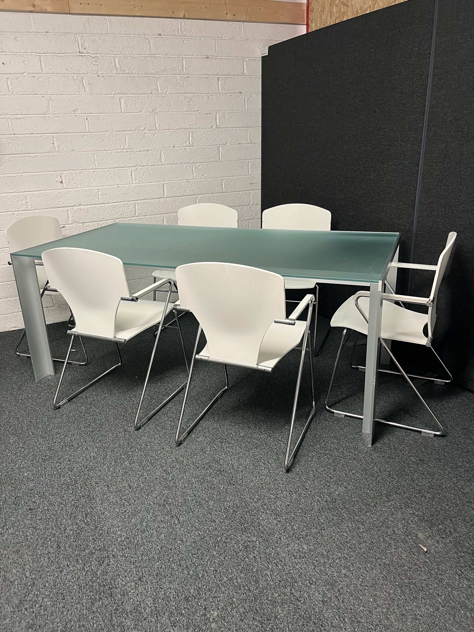 Calligaris toughened and frosted glass rectangular kitchen table (L 1800 x W 900 mm) 1225