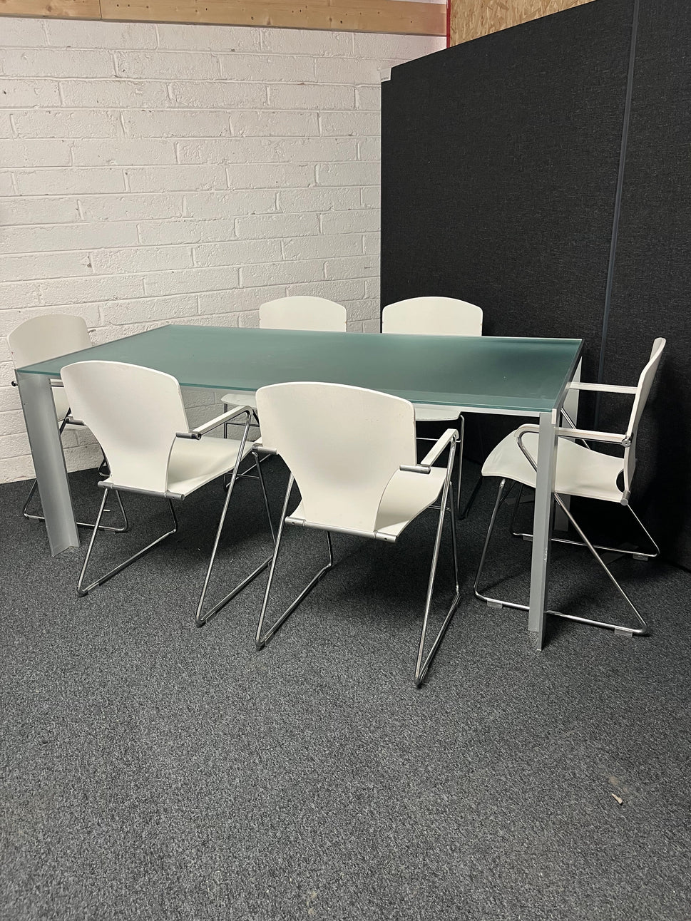 Calligaris toughened and frosted glass rectangular kitchen table (L 1800 x W 900 mm) 1225