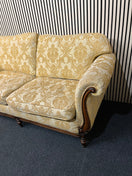 Switch Ornate mahogany framed 2 seater sofa with embossed floral fabric (Width 2 meters) 2425 3 image