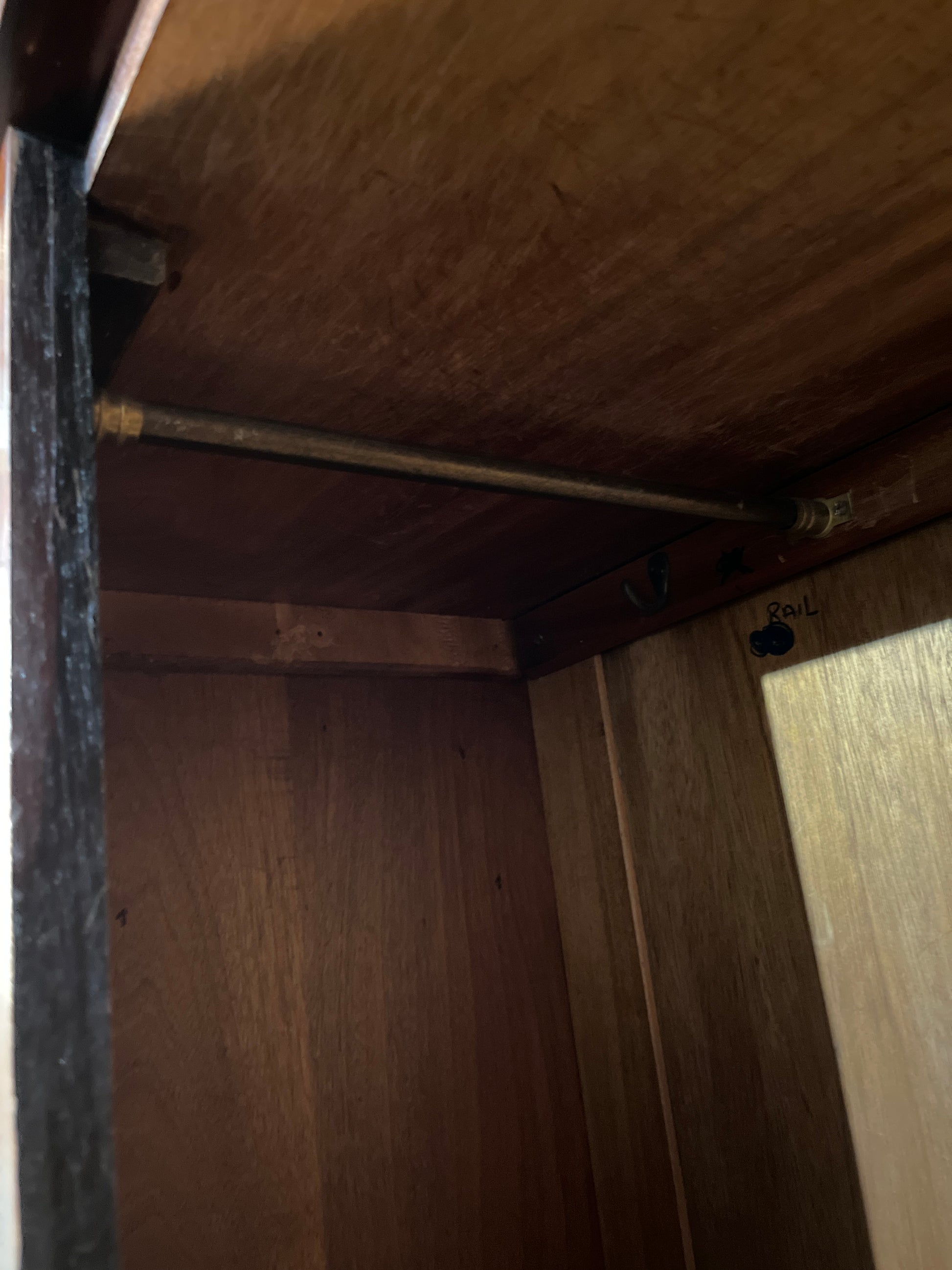 Antique mahogany large wardrobe central oval mirror with base drawer 2425