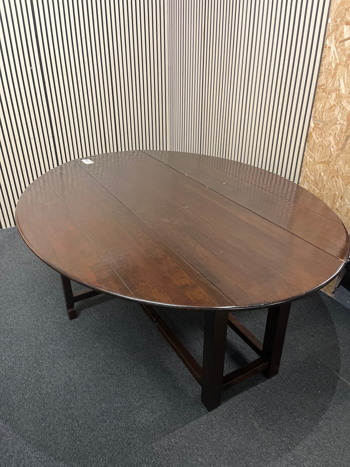 Stag solid dark wood drop leaf dining table  2226