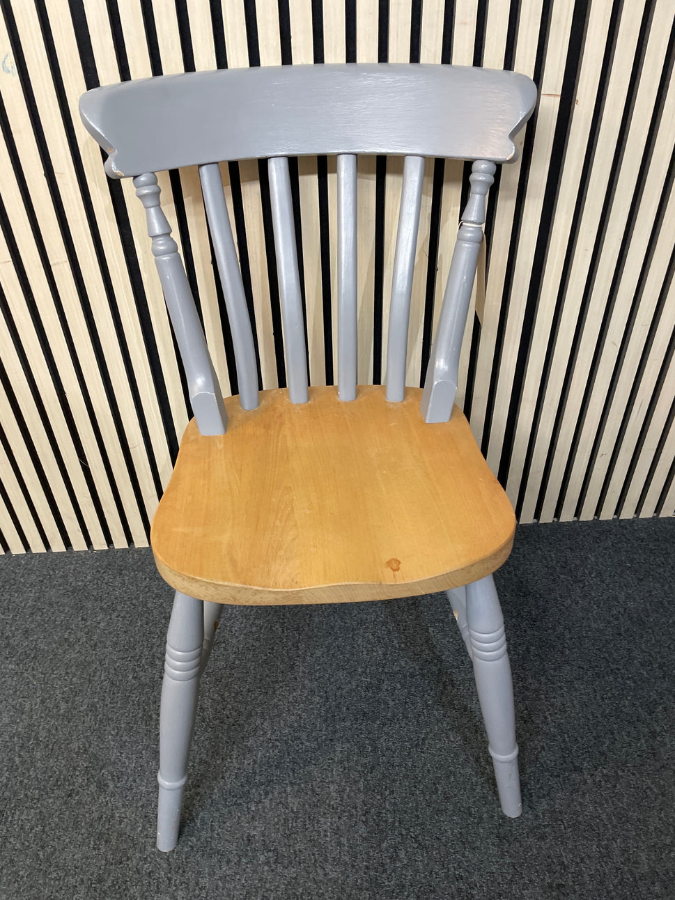 Solid wood grey painted kitchen chair 3126