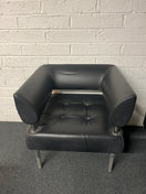 Switch SECONDHAND Black leather chrome frame reception armchair 2 image