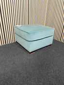 Turquoise fabric square poof  44716