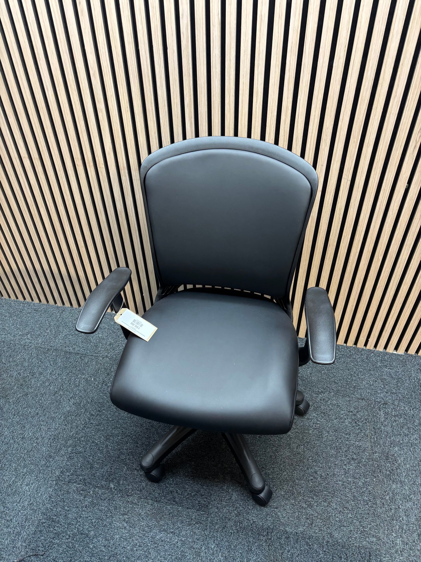 NEW Solaris height adjustable black vinyl swivel chair with arms