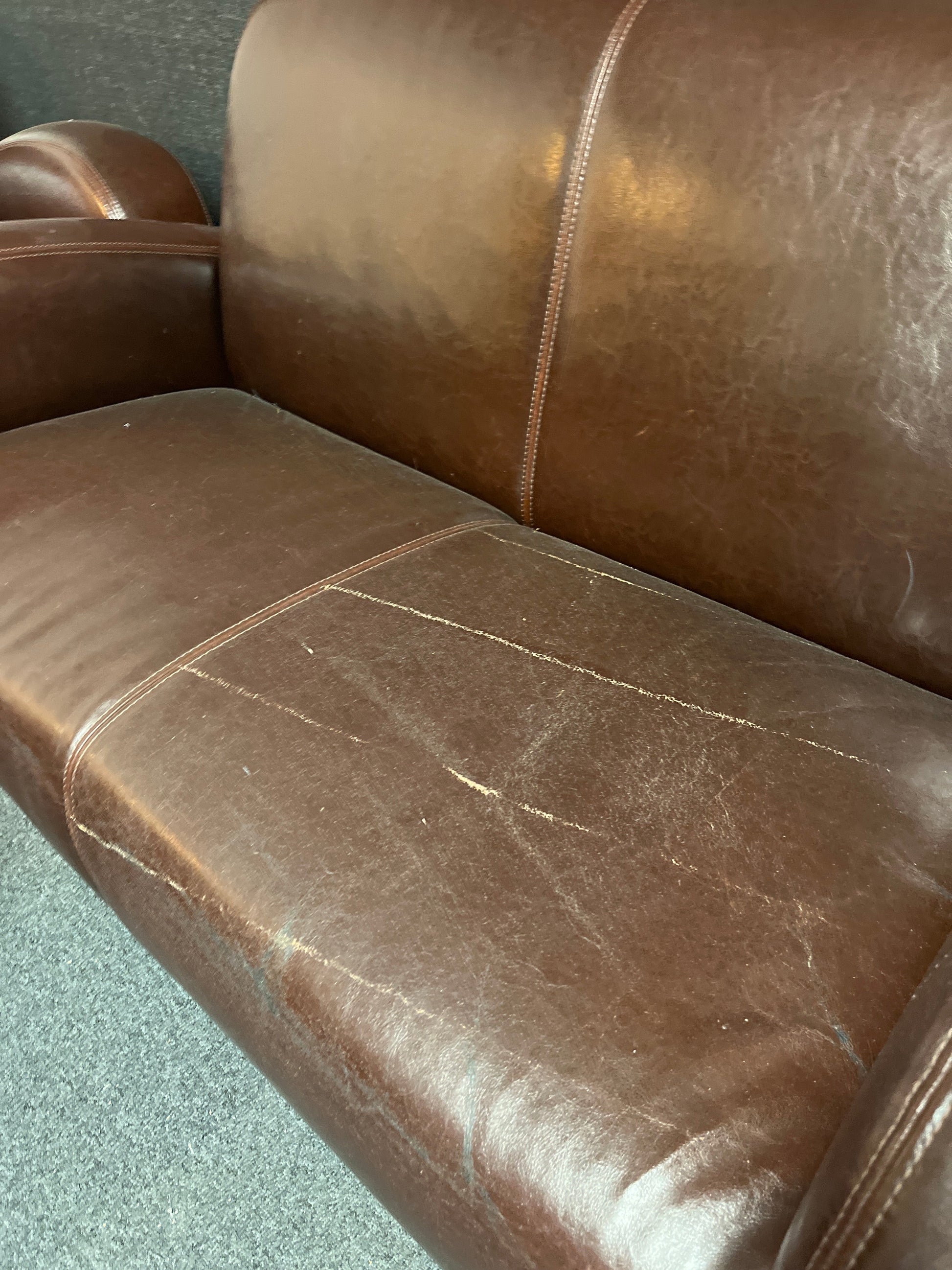 3+2+1 Dark brown leather modern sofa suite 2225