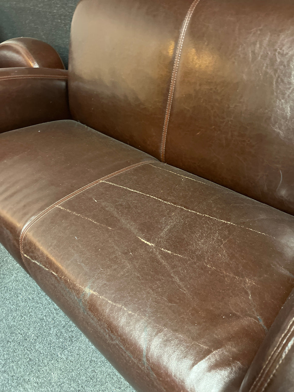 3+2+1 Dark brown leather modern sofa suite 2225