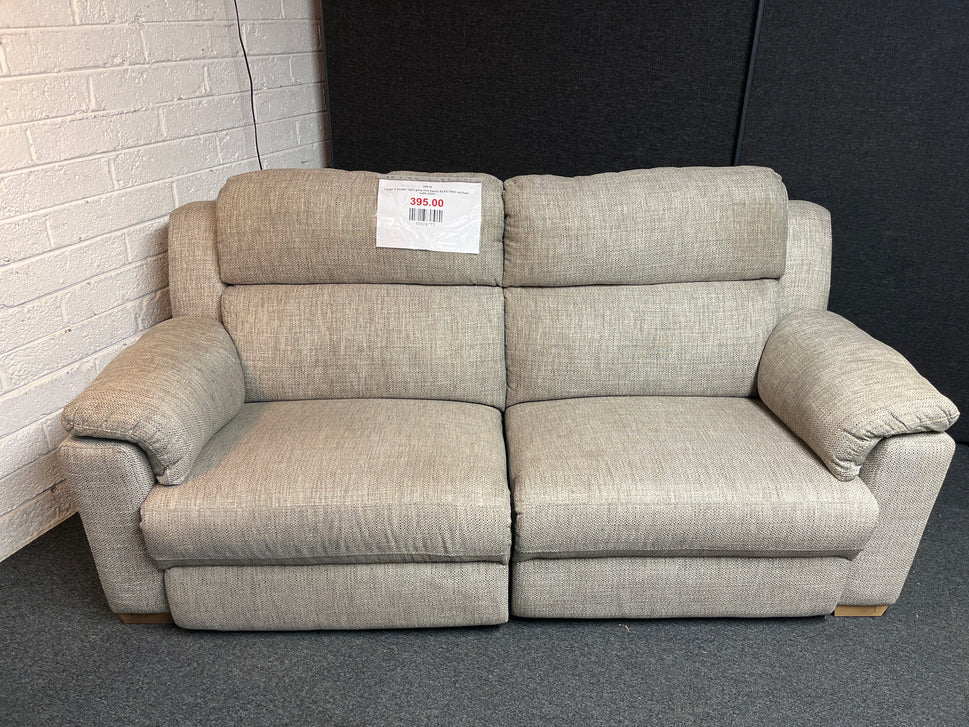 Large 2 seater light grey mix fabric ELECTRIC recliner sofa 2225