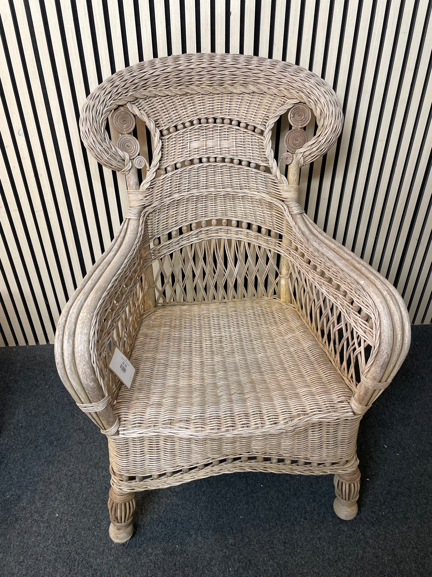 High back wicker armchair 1126