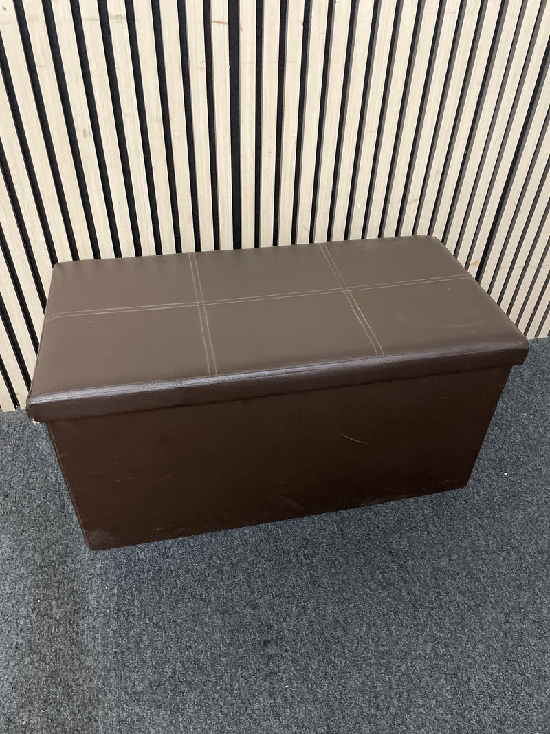 Brown Leather Blanket Box  44457