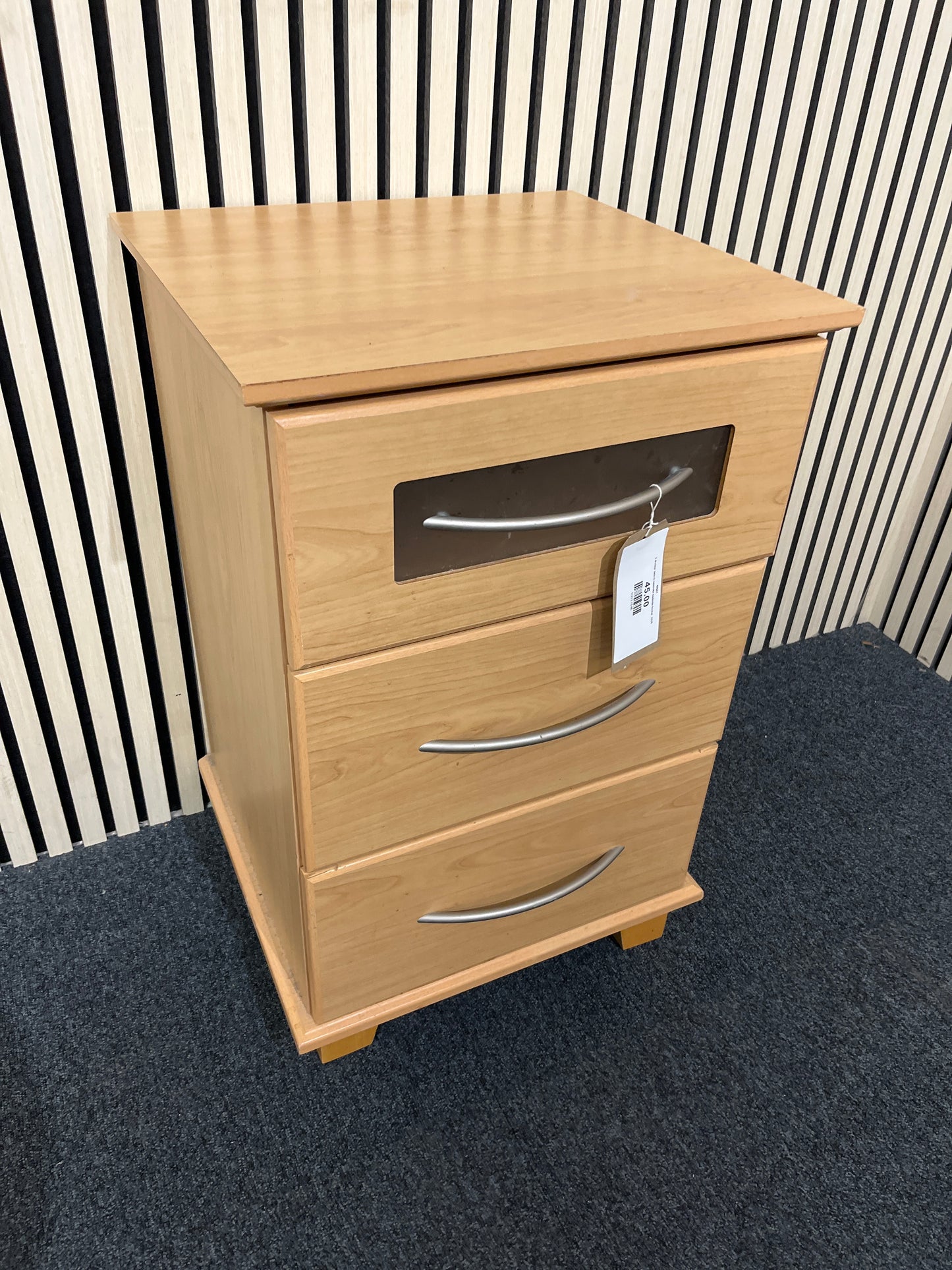 3 drawer beech laminate bedside locker  3325