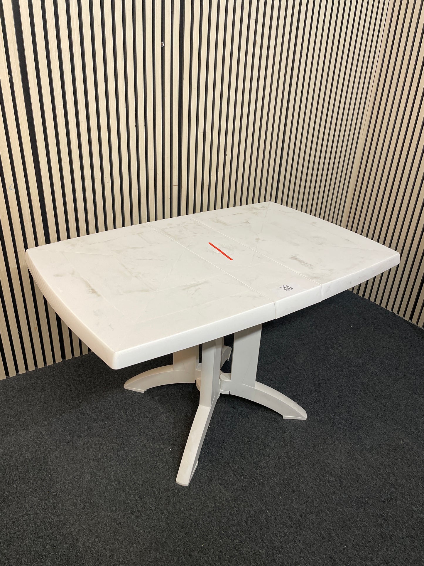 White plastic folding table  3126