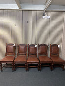Switch Solid dark wood dining chair set with brown leatherette seat (SET OF 5) 3126 3 image