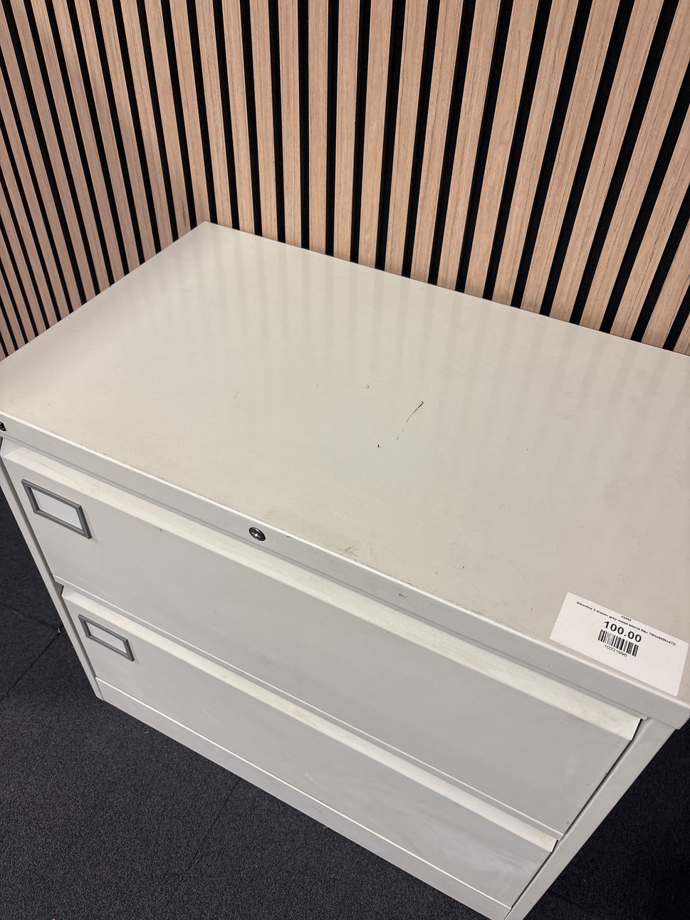 Silverline 2 drawer grey metal lateral filer 70Hx80Wx47D