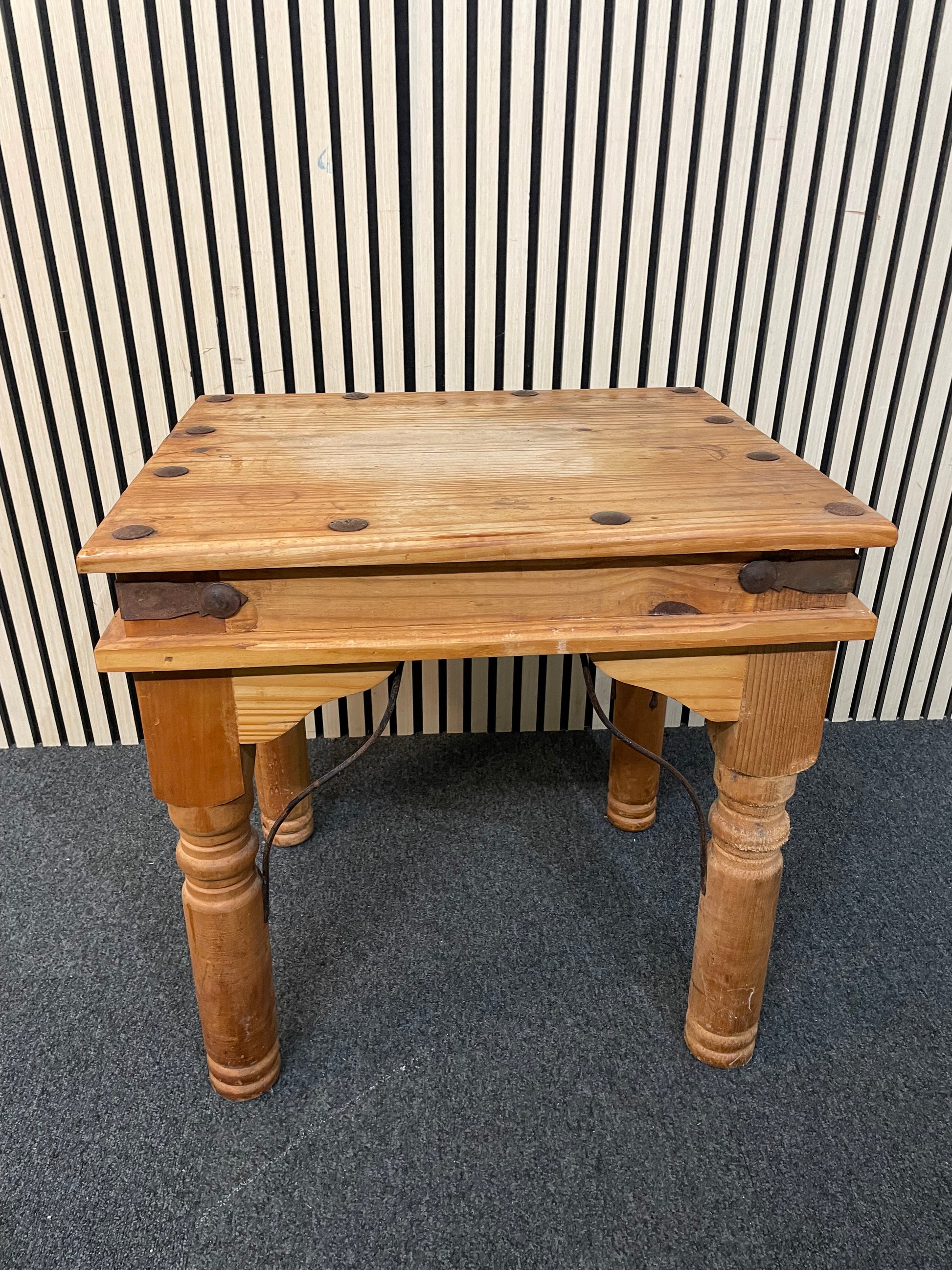 Mexican pine low lamp table (H 60 x W 60 x D 50 cm) 4225