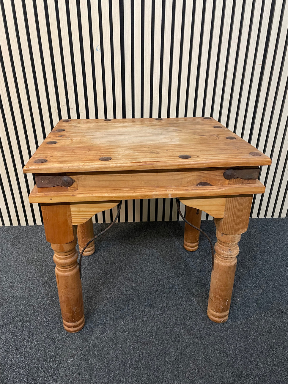 Mexican pine low lamp table (H 60 x W 60 x D 50 cm) 4225