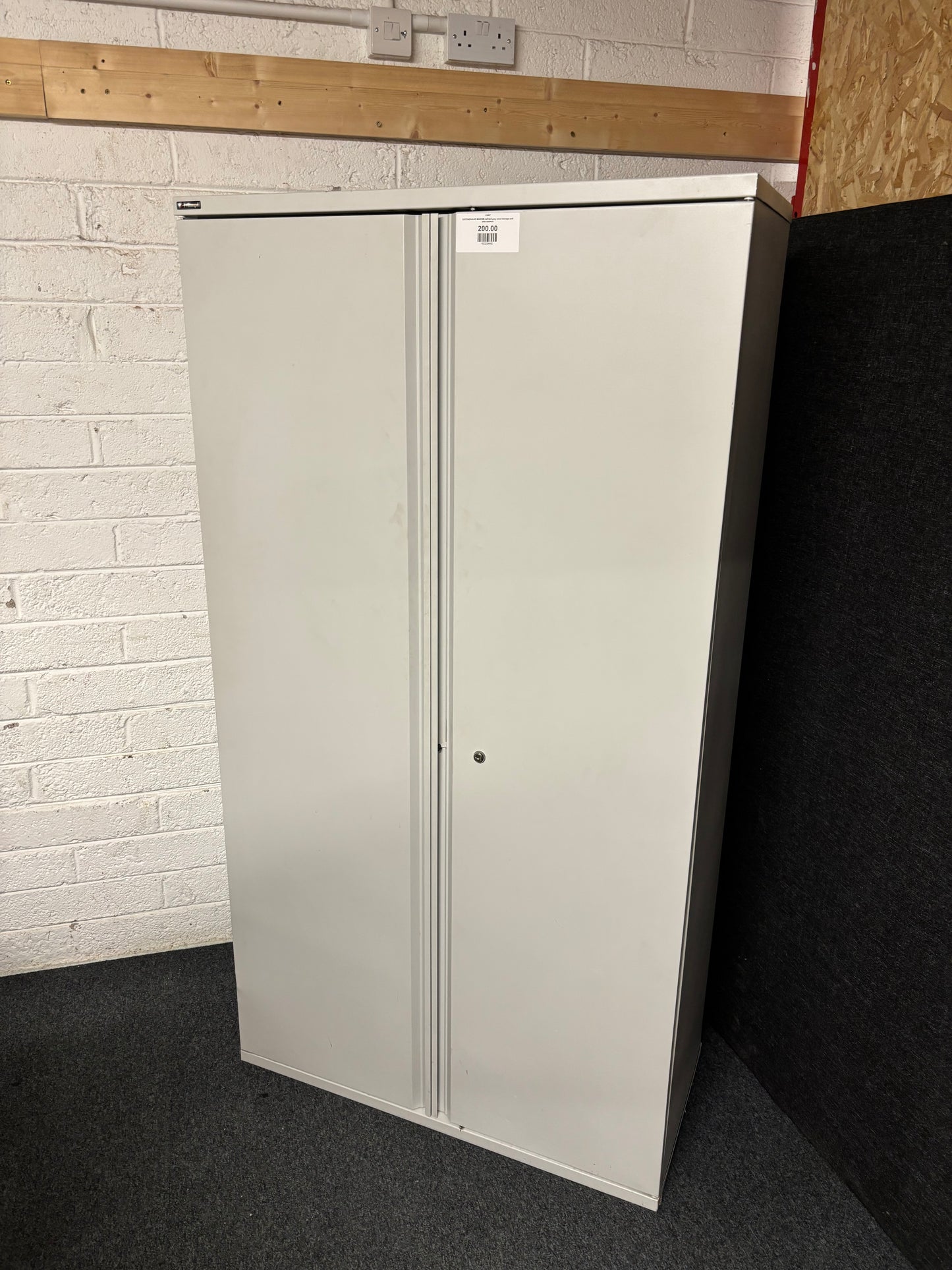SECONDHAND MARGIN tall 6x3 grey steel storage unit with shelves