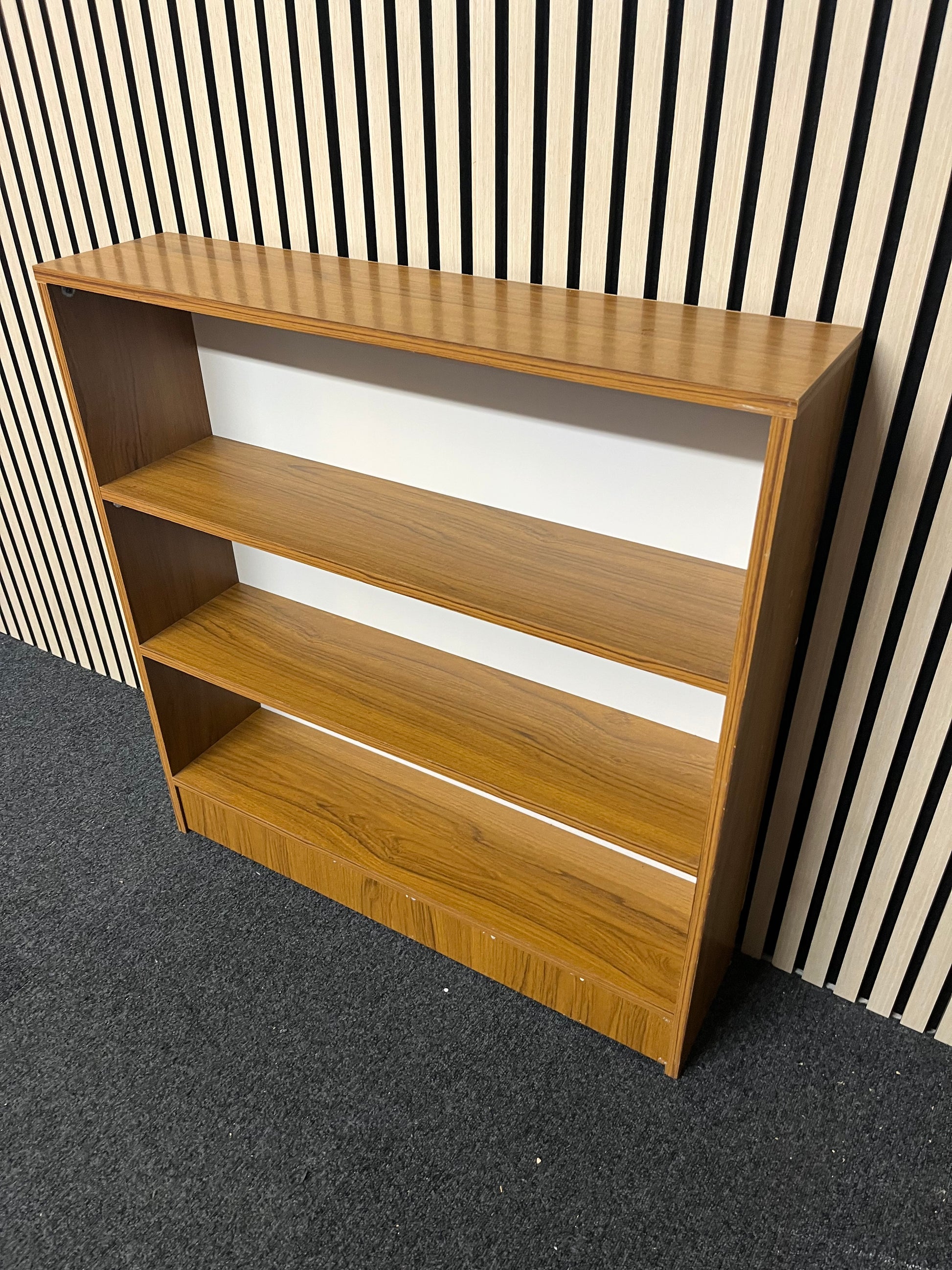 Teak laminate low open bookcase 2325