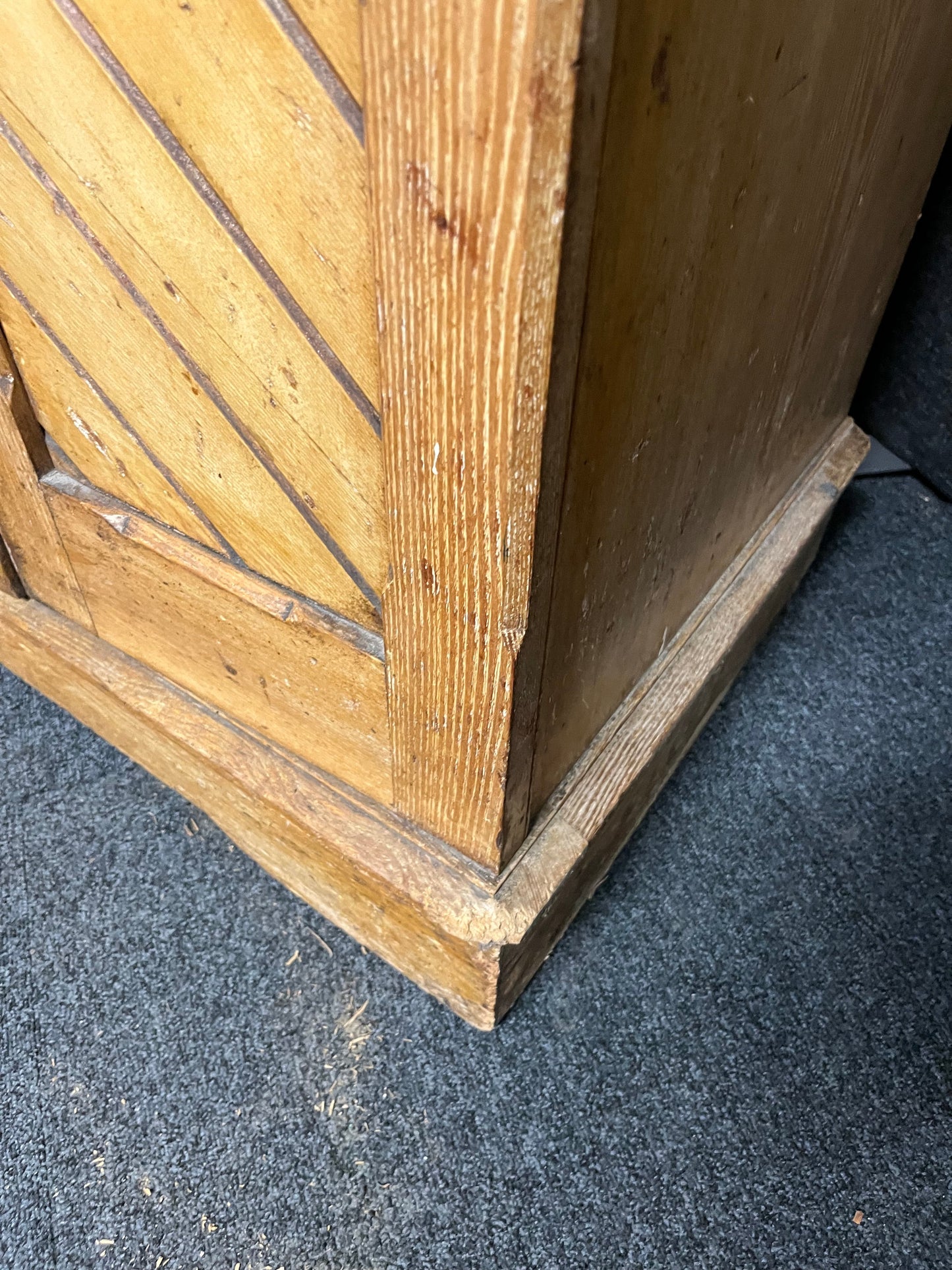 Large solid Victorian Ash antique wardrobe with central mirror -handmade in Ireland (H 2250 x W 1480 x D 560 mm) 1225