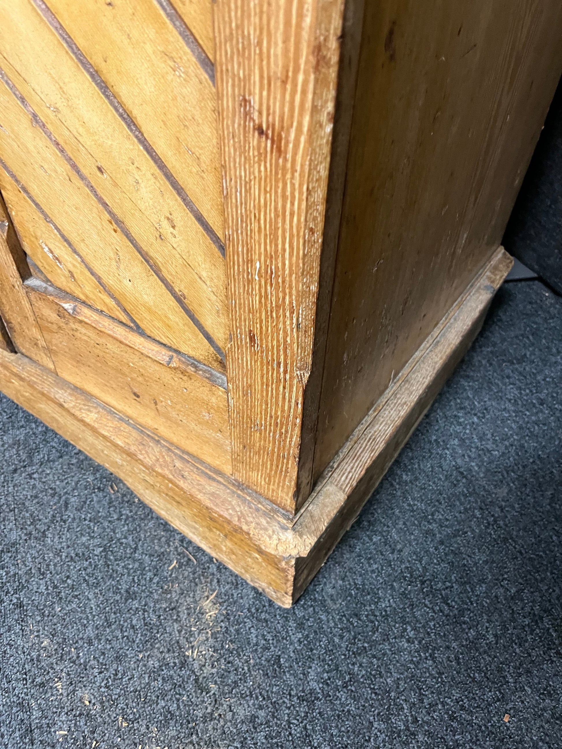 Large solid Victorian Ash antique wardrobe with central mirror -handmade in Ireland (H 2250 x W 1480 x D 560 mm) 1225
