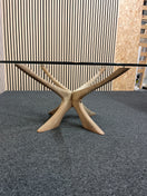 Switch Solid wood low-framed coffee table with toughened glass circular top (H 41 x Diameter 106 cm) 1126 3 image