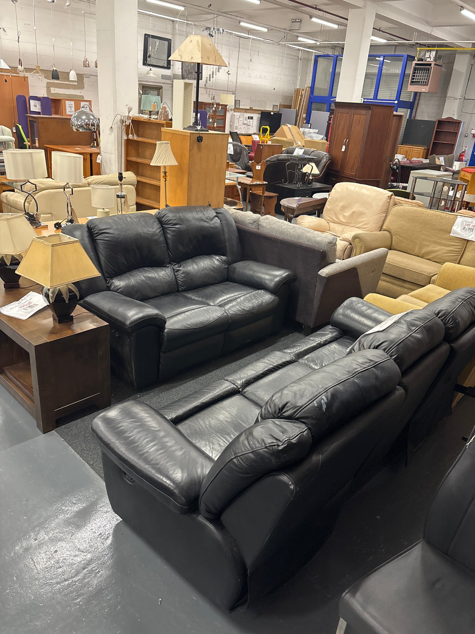 Black Leatherette 3+2 sofa suite  1225