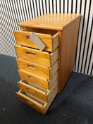 Switch Solid pine slim 6 drawer locker on castors  44302 2 image