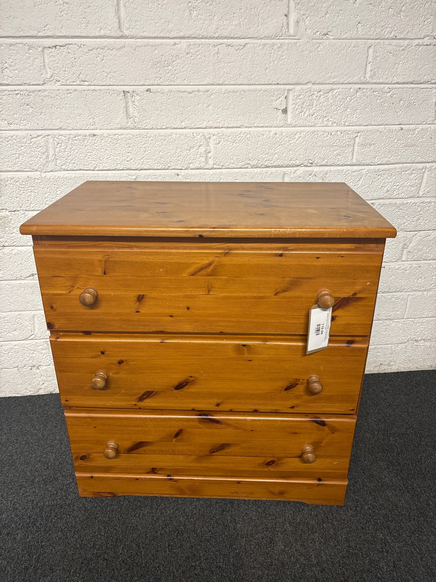 Solid Pine chest of drawers (H 810 x W 760 x D 480 mm) 1225