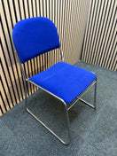 Switch Jive fabric stacking chair with solid frame in blue- no arms 2 image
