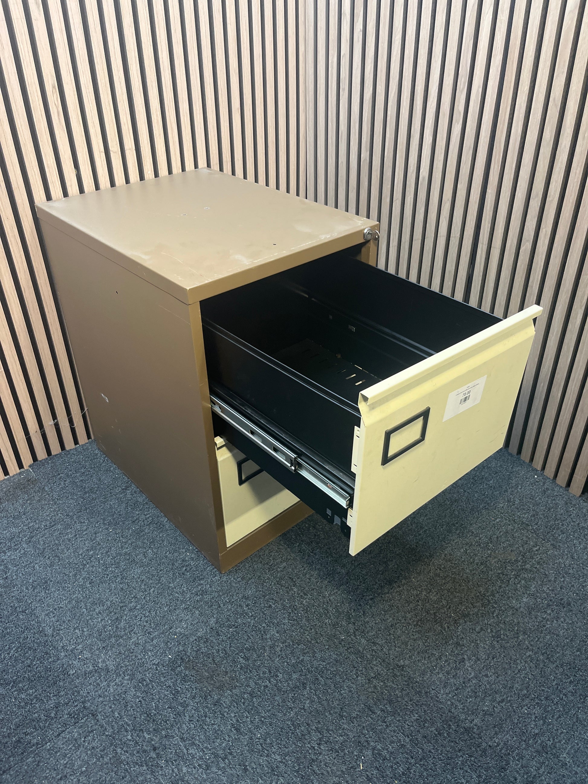 4 drawer dual lock coffee and cream filing cabinet